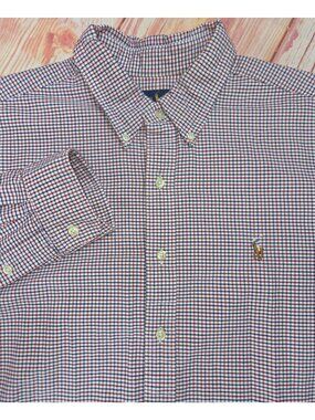 Ralph Lauren Mens Classic Fit Red/Blue Check Shirt XL